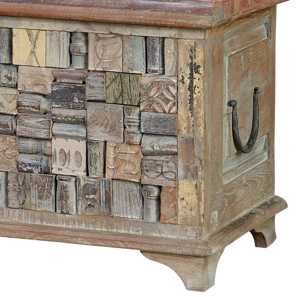 Design Holztruhe mit flachem Deckel - Gregoriana
