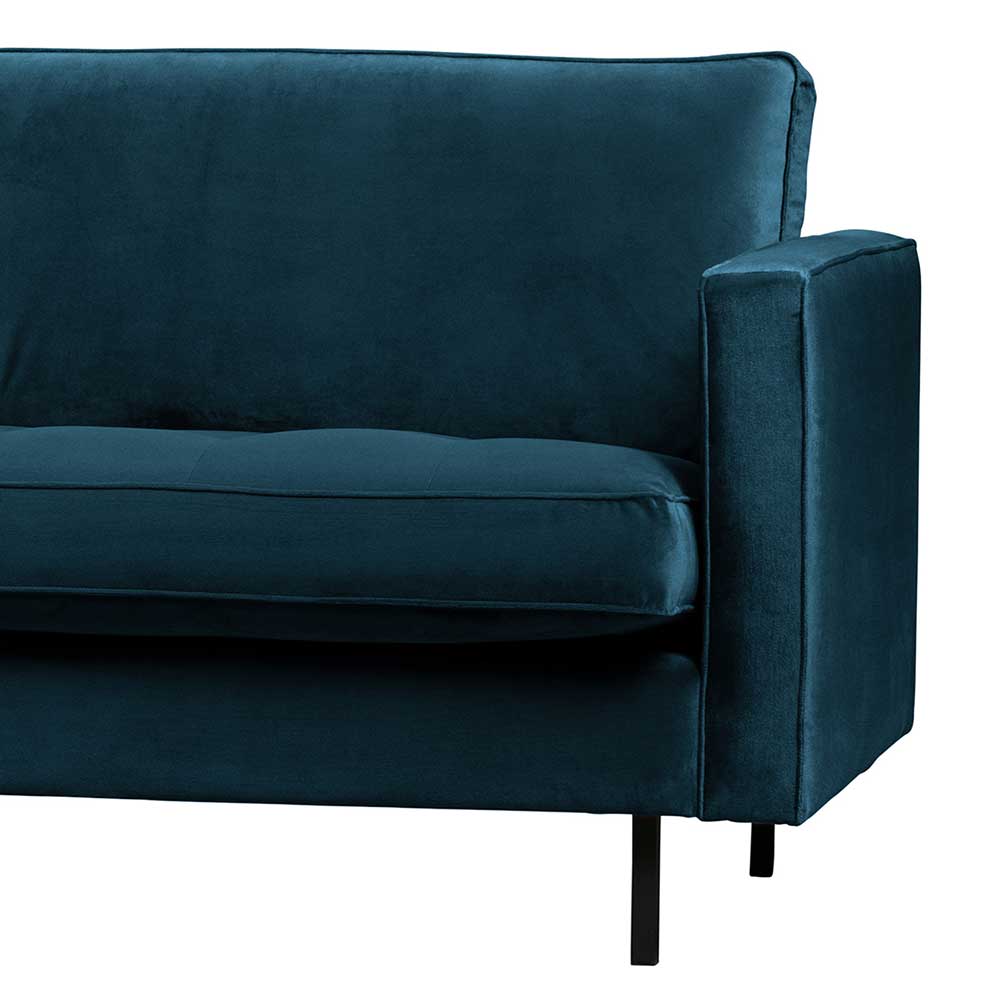 275x83x88 Sofa mit blauem Bezug aus Samt - Cumagon