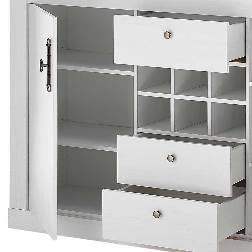 Esszimmer Möbel Set in weißer Holzoptik Pinie - Liancos (vierteilig)
