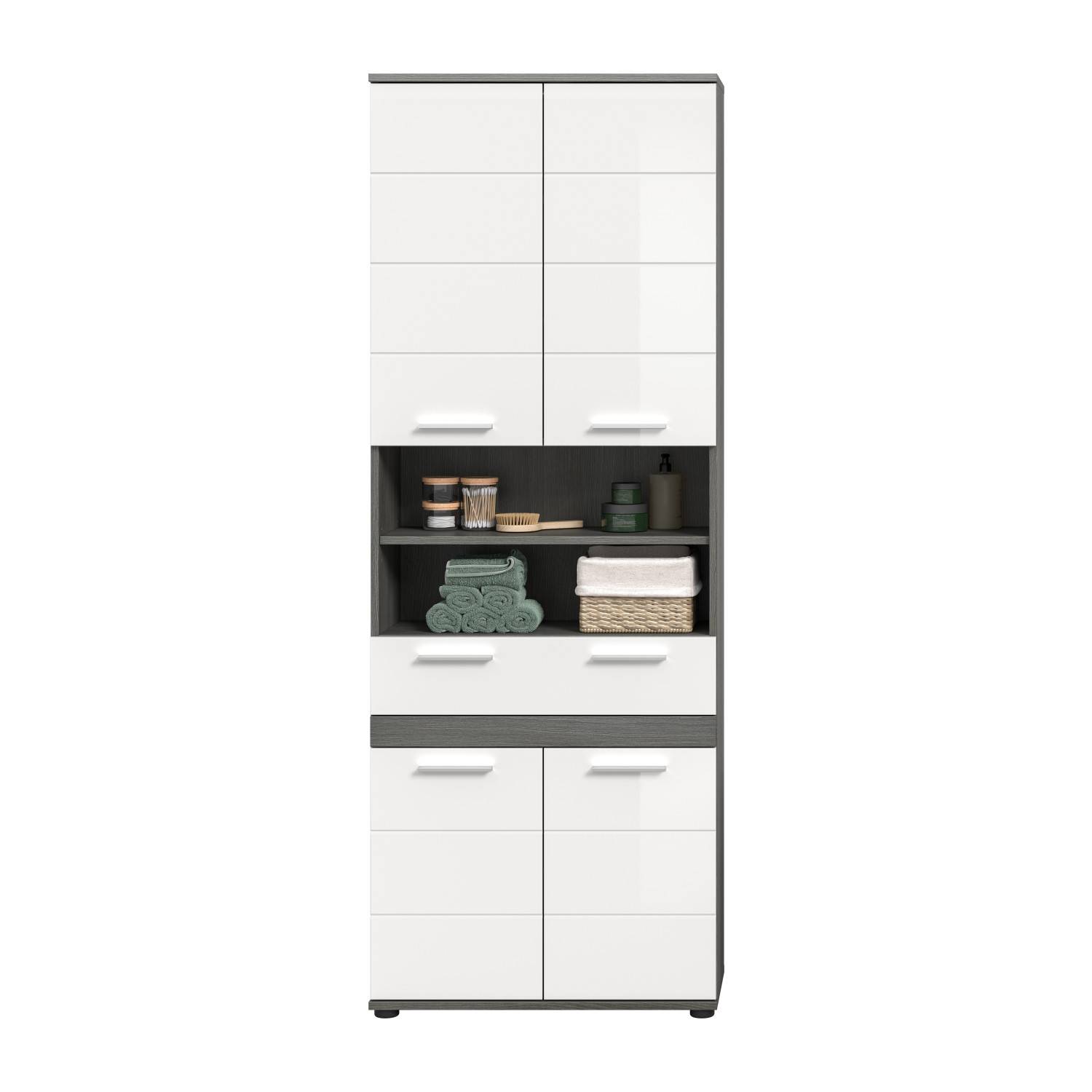 Badhochschrank mit offenem Fach und Schublade - Chapan