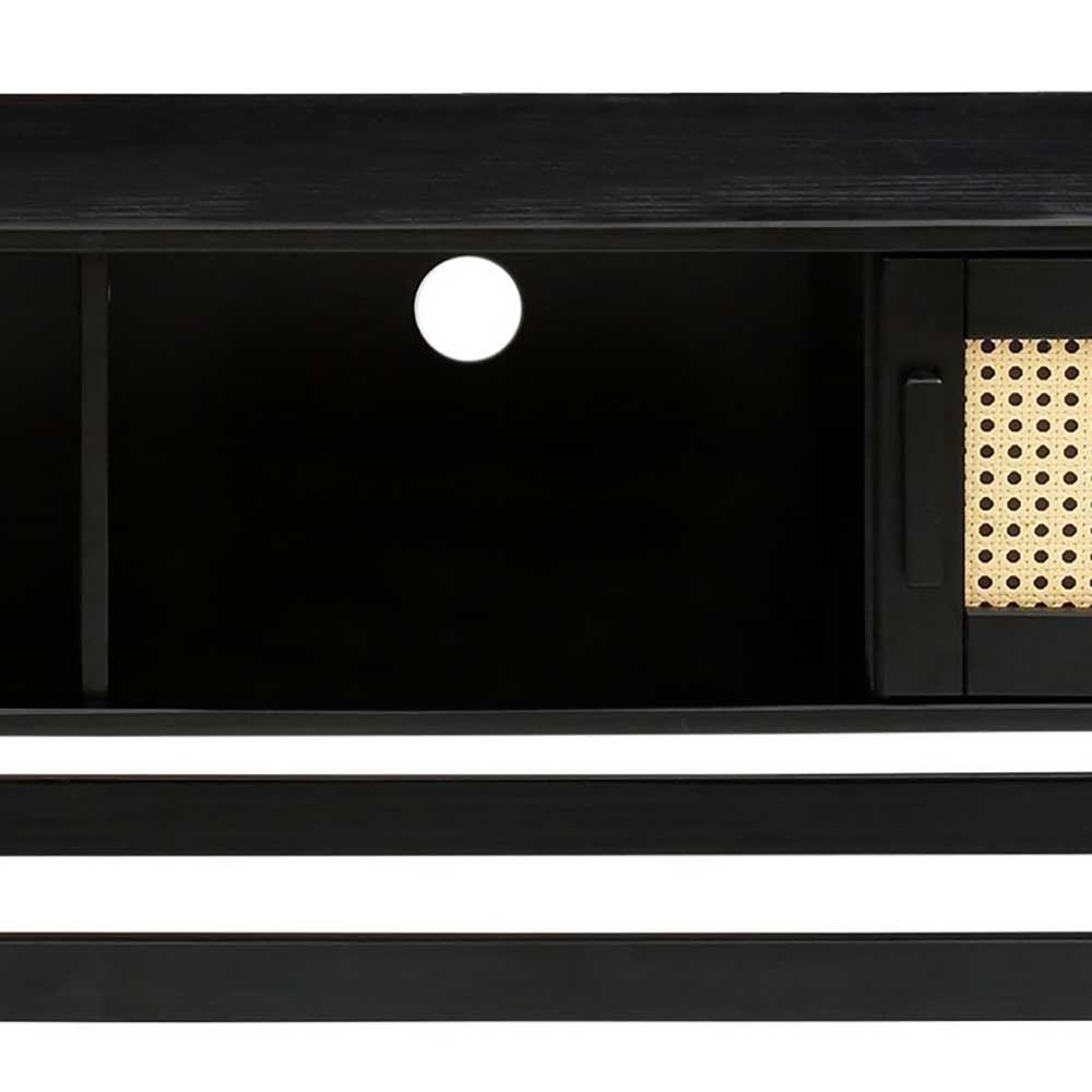 TV Lowboard in Dunkelbraun mit Wiener Geflecht - Santiana