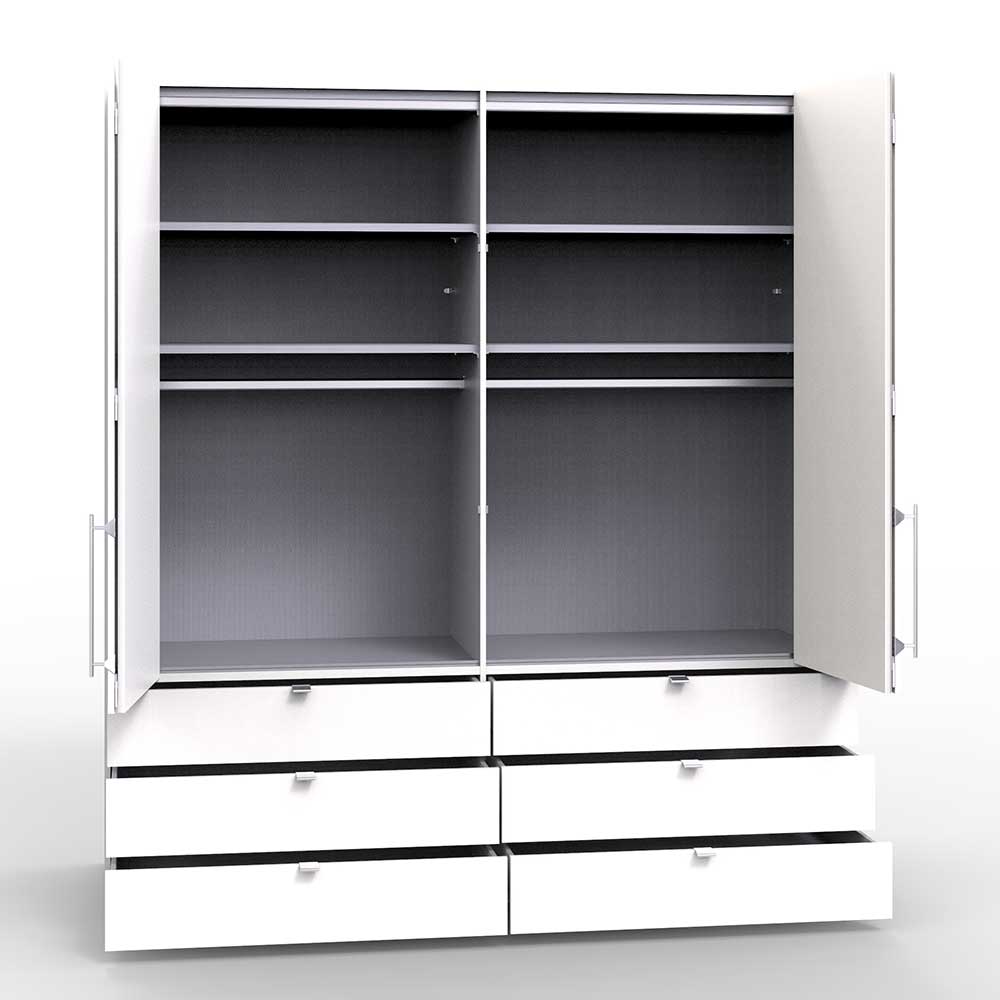 Weißer Schlafzimmerschrank mit Falttüren - Donpiave