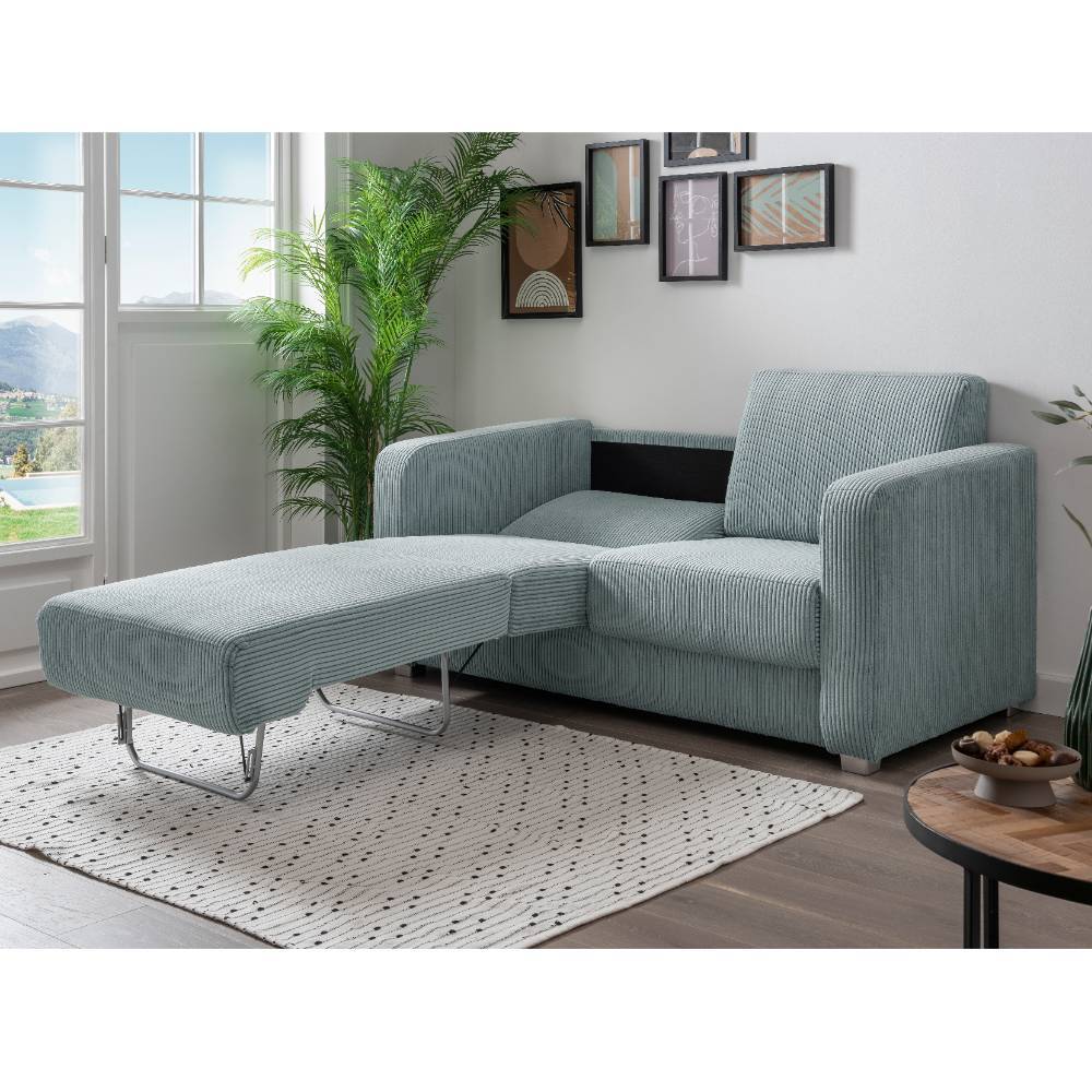 Cord Schlafsofa in Hellblau - Zora