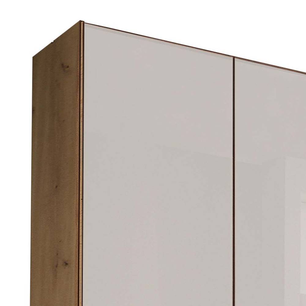 3-türiger Kleiderschrank mit weißer Glasfront - Crucav