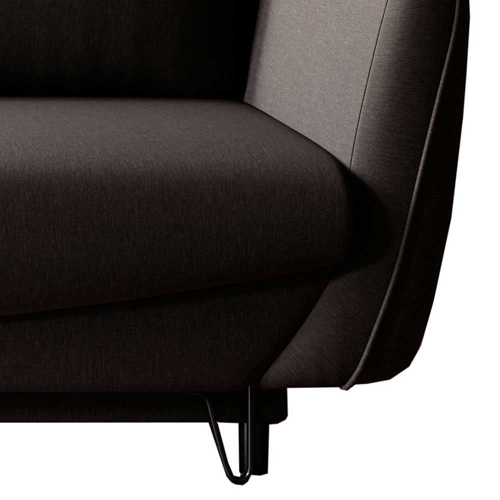 Dreisitzer Bettsofa in Dunkelbraun meliert - Goal