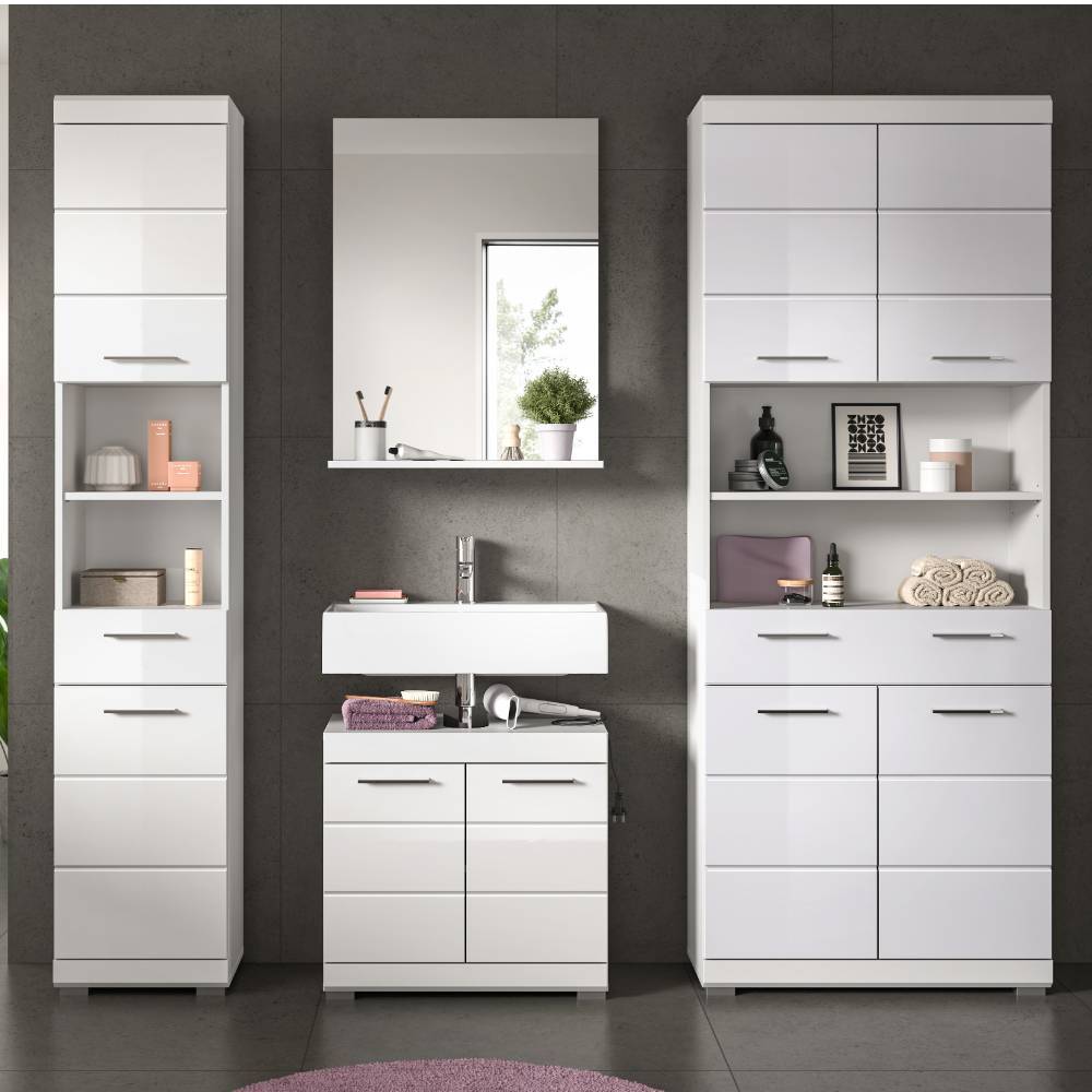 Badezimmer Kombi in Weiß - Henriette (vierteilig)