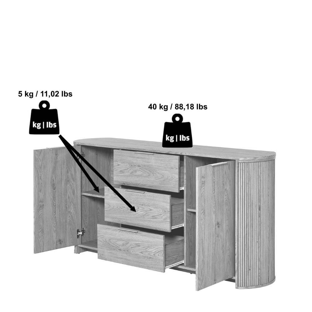 Design-Sideboard in Eichefarben - Nueva