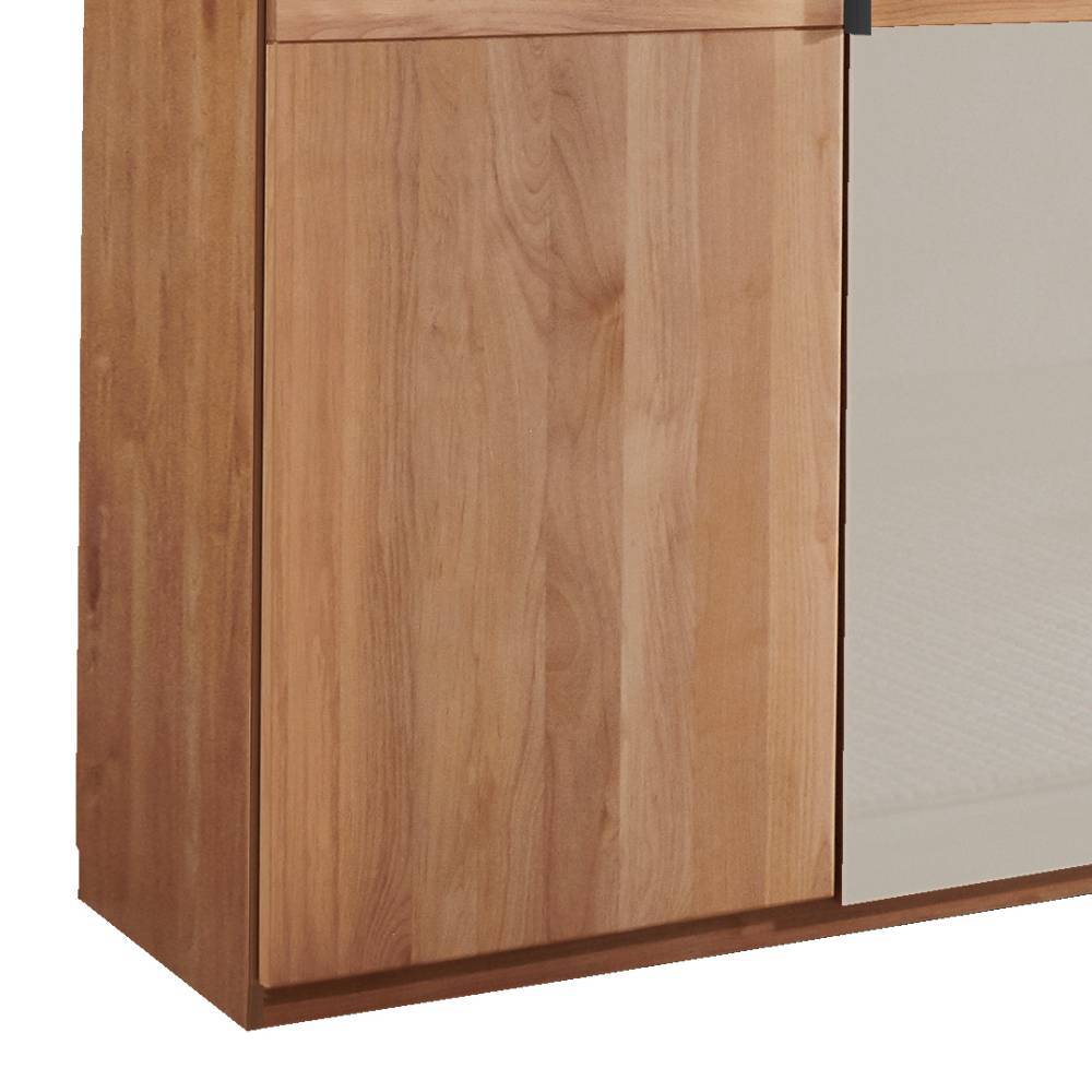 Teilmassiver Kleiderschrank in Erle Natur - Angelina