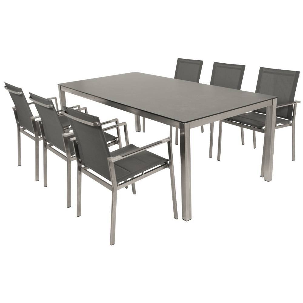 Garten-Stapelstühle und Tisch Set - Vibka (siebenteilig)