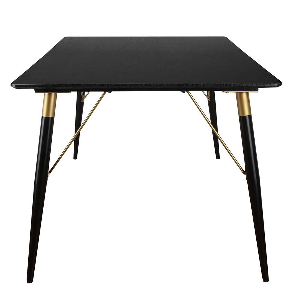 Esszimmer Esstisch in Schwarz mit Gold - Museon