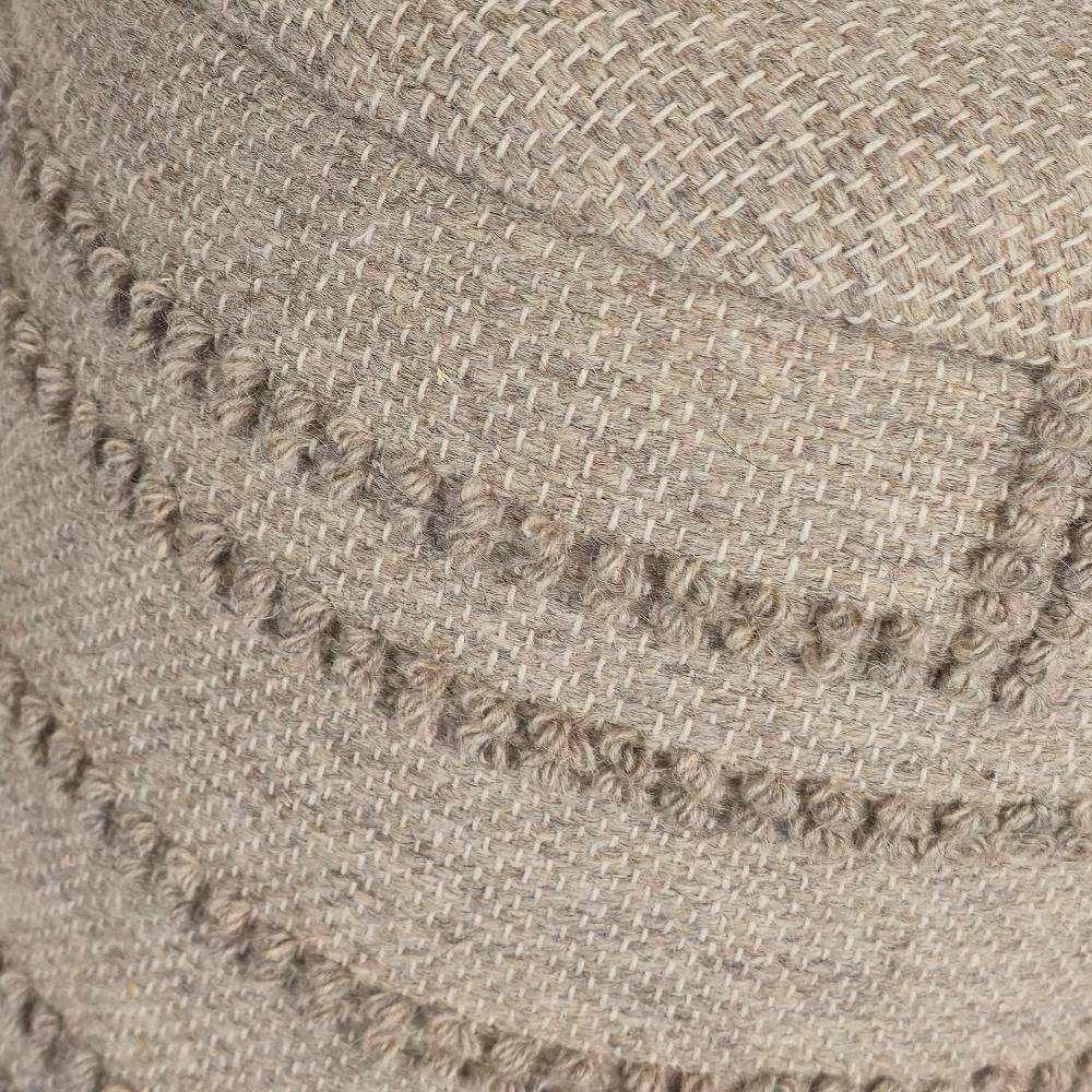 Polsterhocker in Beige mit Strukturmuster - Myrano