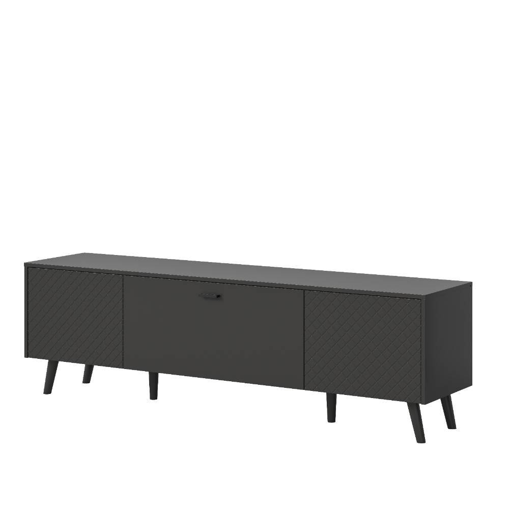 Modernes TV-Lowboard in Mattgrau - Adrionata