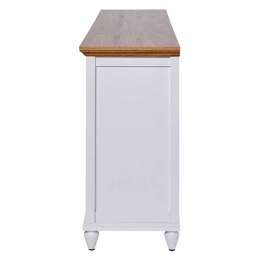 Landhaus Sideboard in Weiß und Eiche - Smaly