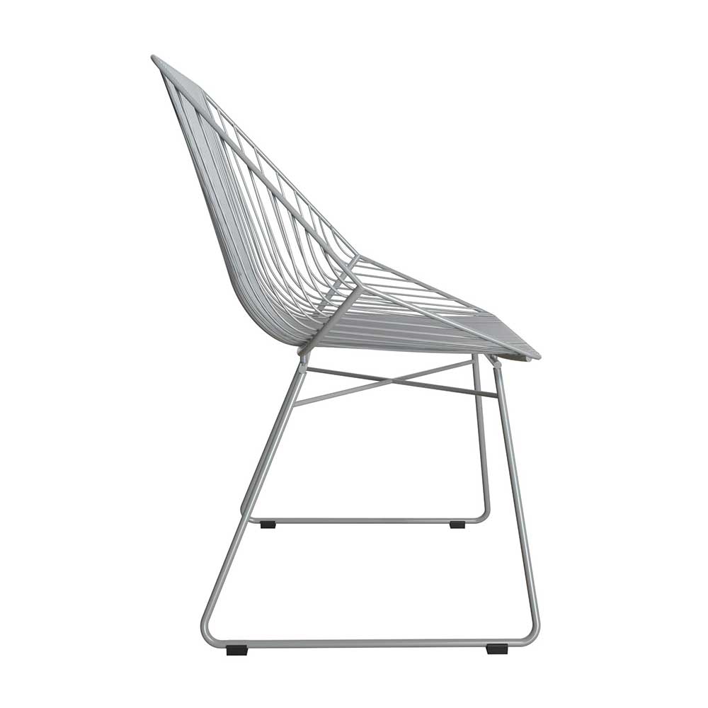 Design Metallstuhl in Grau lackiert - Dunya