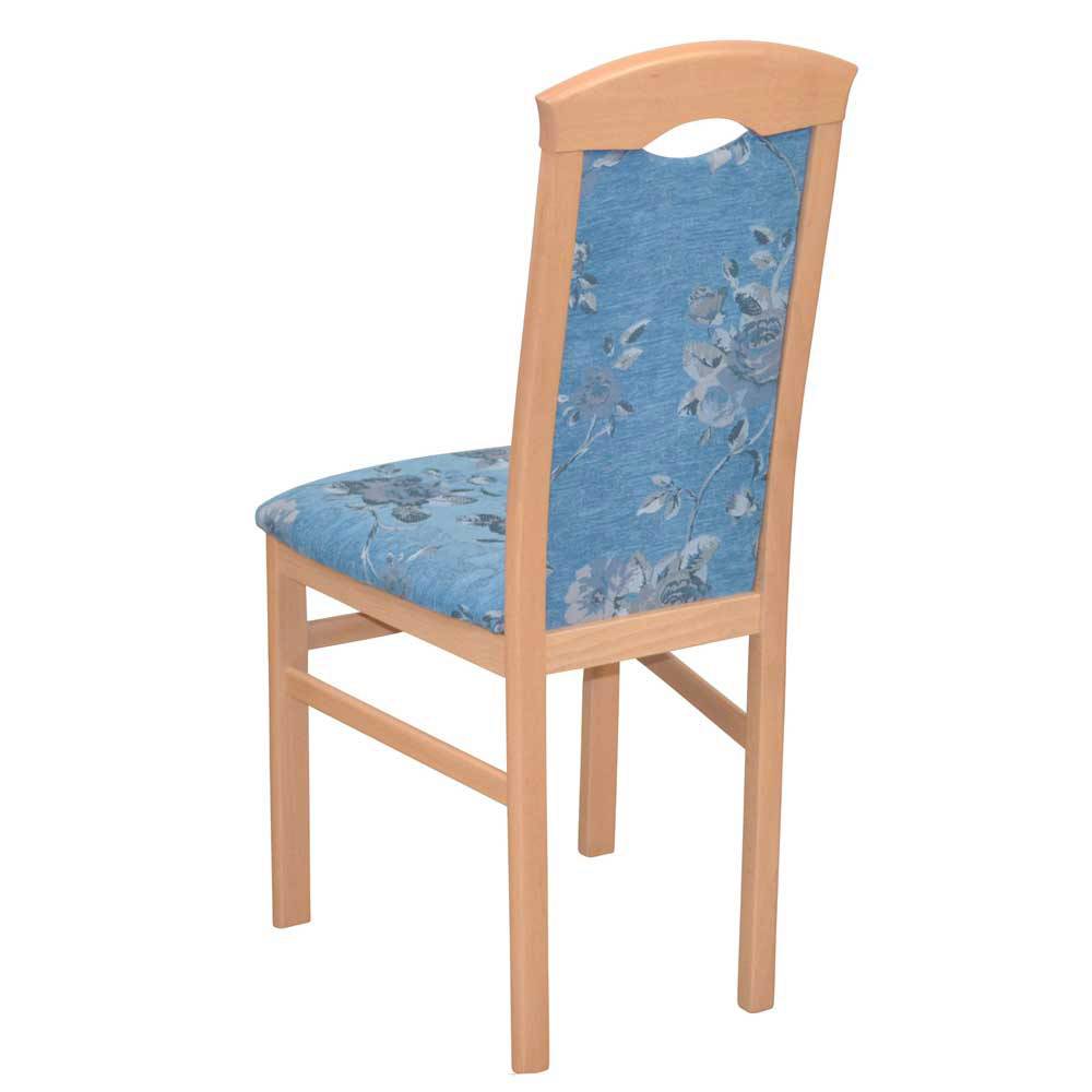 Küchenstühle in Blau mit Blumen - Marca (2er Set)