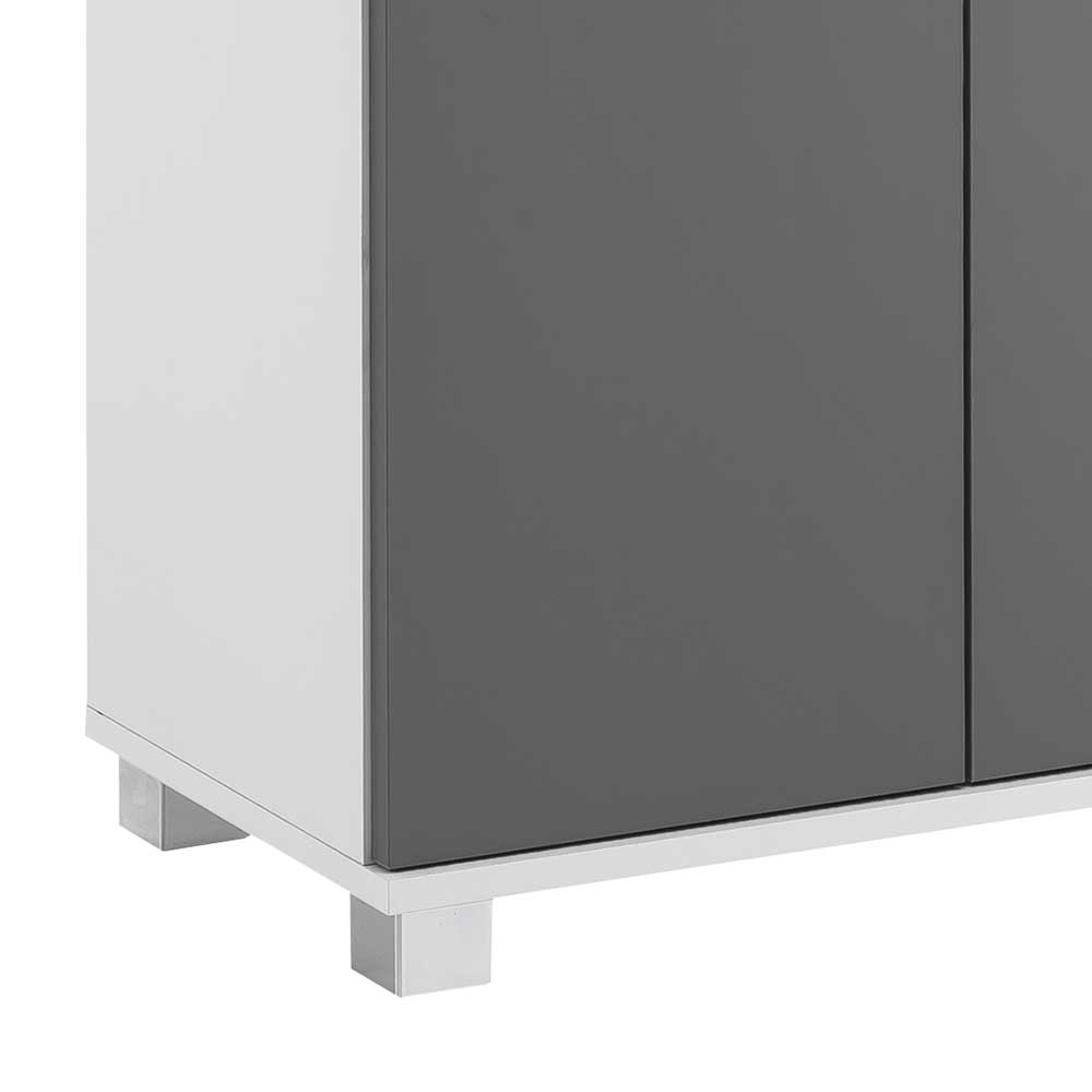 60x117 cm Bad Highboard in Grau & Weiß - Mirista