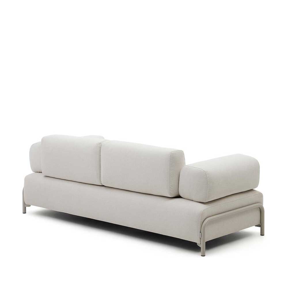 3er Wohnzimmercouch aus Chenille in Beige - Turena