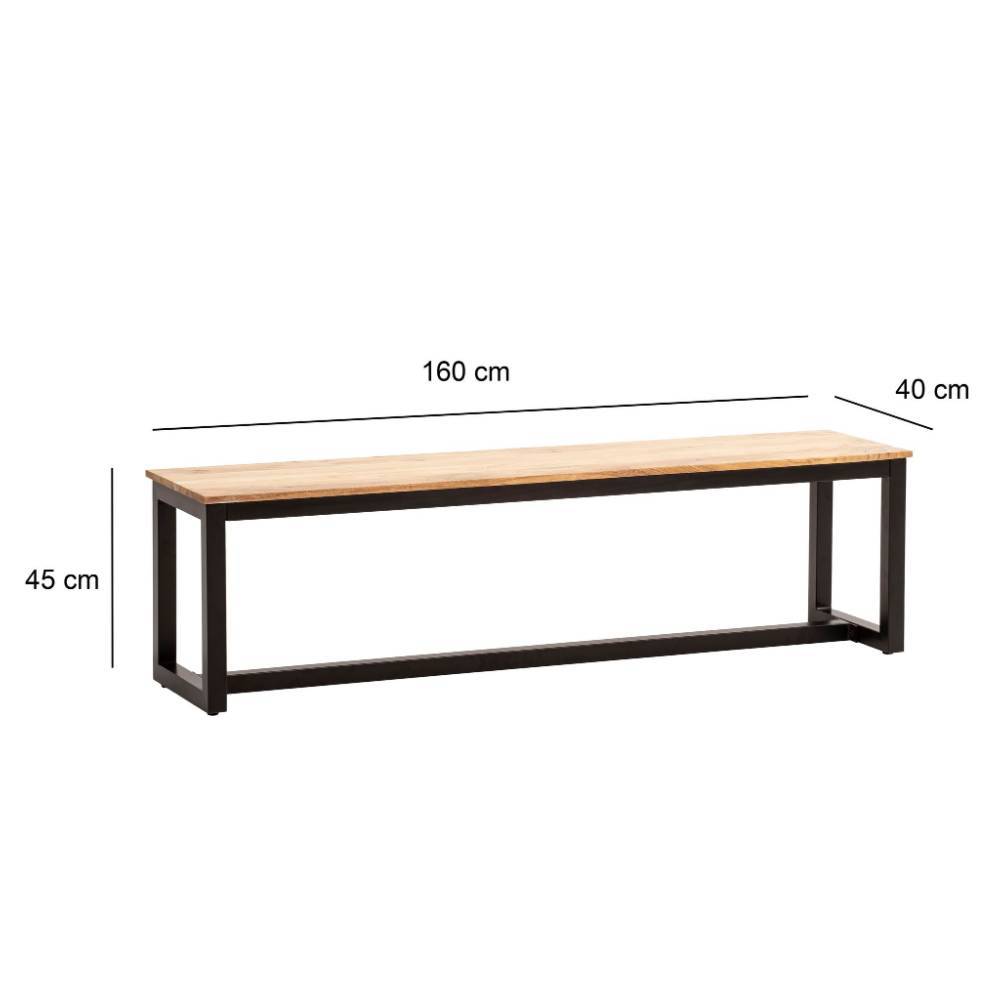 Essbank Maße und Abmessungen 160 cm Länge, 45 cm Höhe, 40 cm Tiefe – Krispan