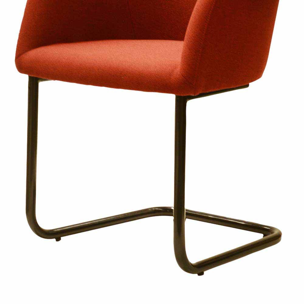 Freischwinger Sessel mit Stoff Rot Grosma & Metall Schwarz