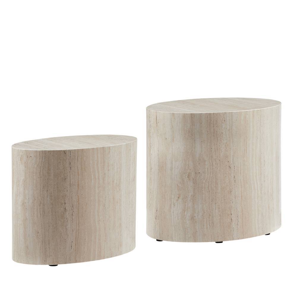 Couchtisch Duo in Oval - Liesca (zweiteilig)