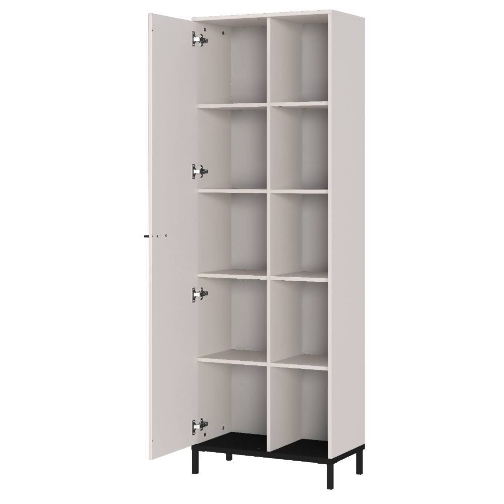 Office Schrank in Hellgrau mit Schwarz - Gidius
