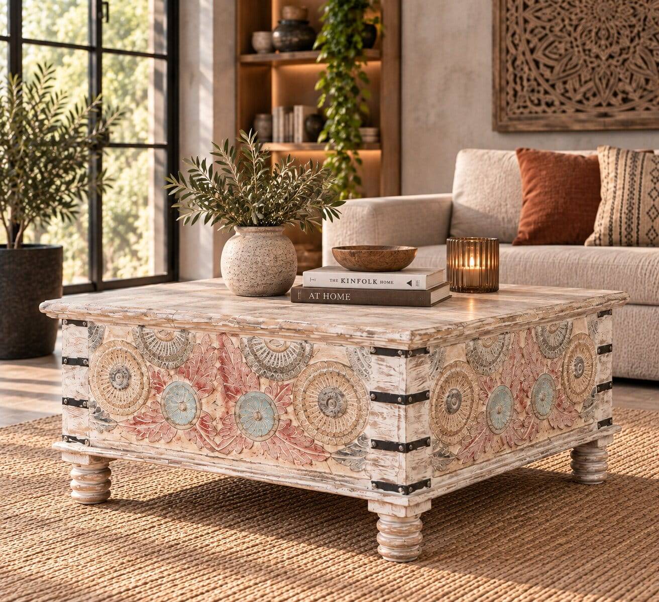 Couchtisch Truhe in White Wash - Pescara