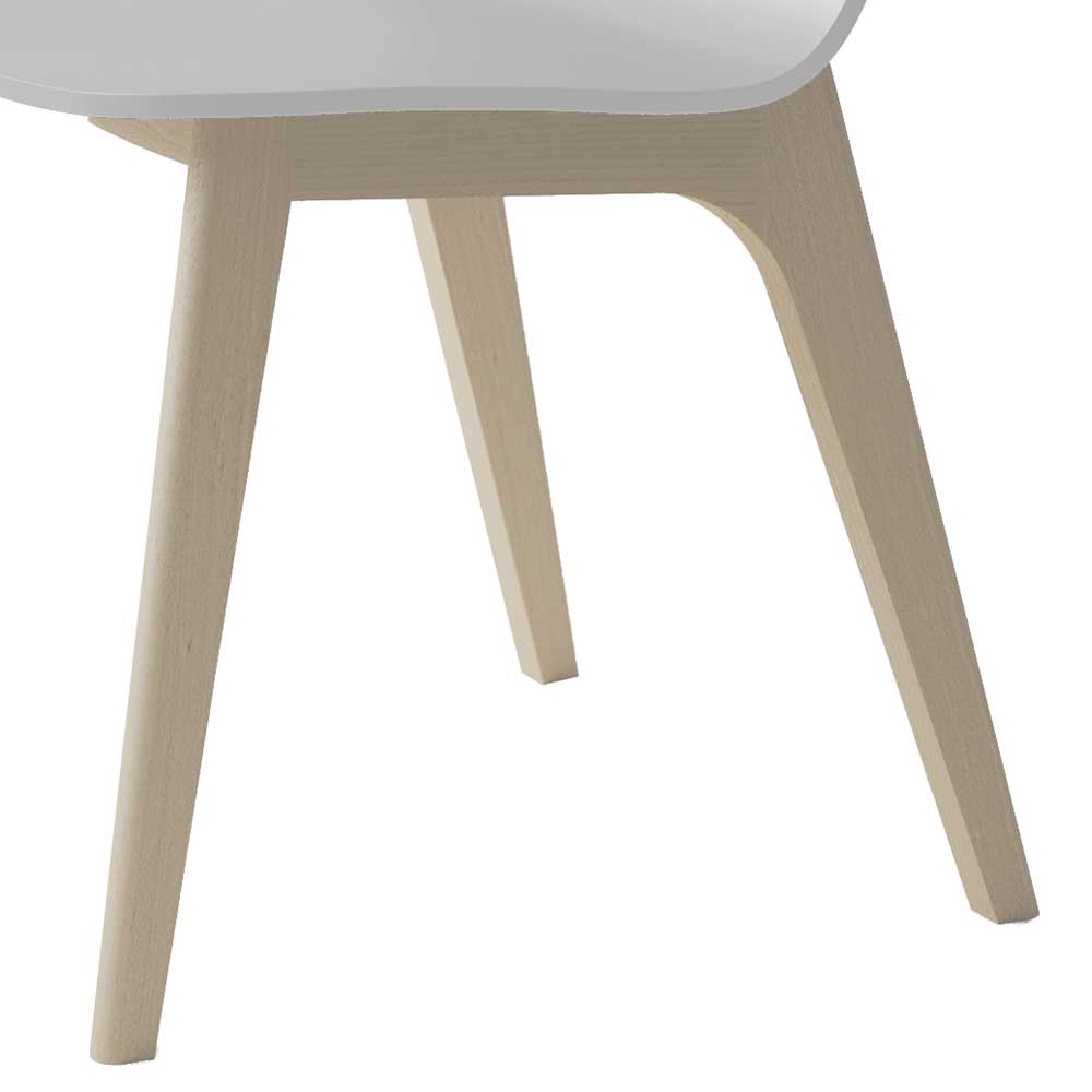 Hochwertiger Holz Stuhl in Weiß - Razmon