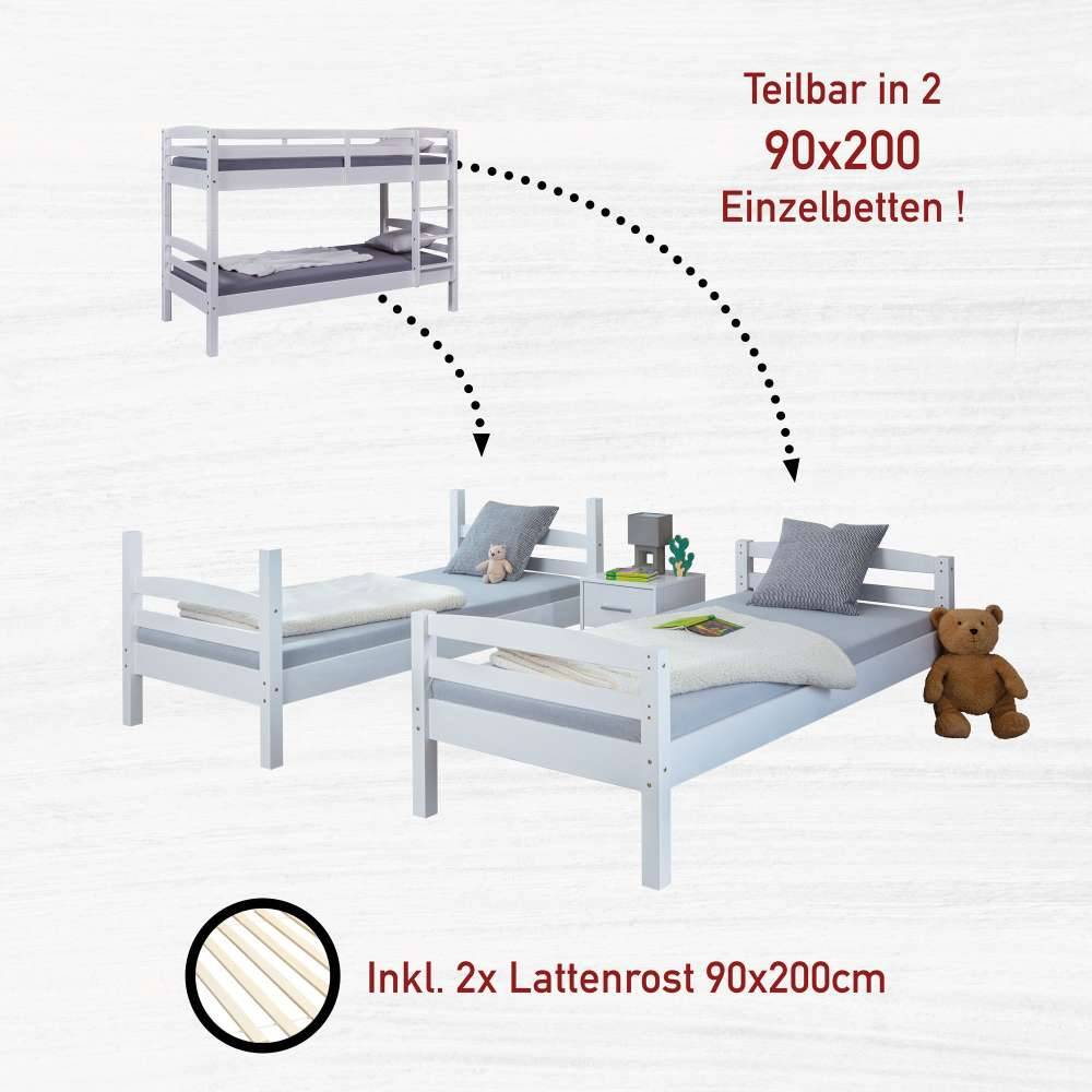 Kinder Etagenbett mit Ausziehbett optional - Samanca
