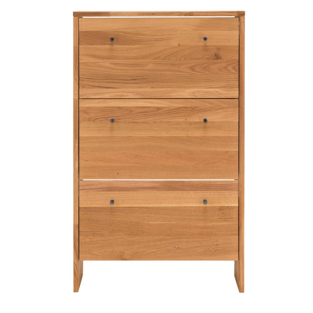 82x133x27 Schuhschrank aus Wildeiche geölt - Delvestra