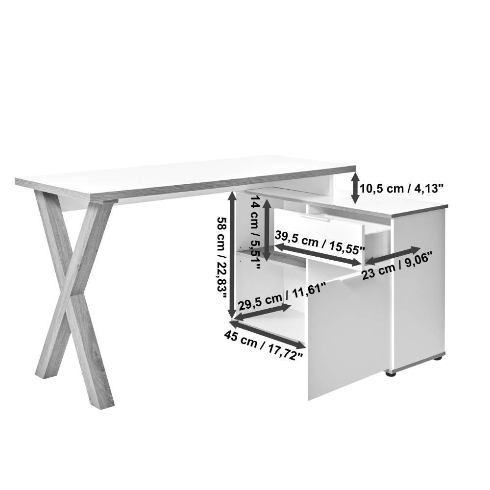Home Office Arbeitstisch mit Seitenschrank - Elta