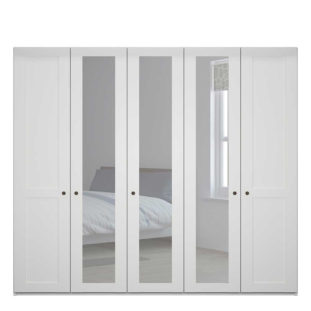 5-türiger Schlafzimmer-Kleiderschrank in Weiß - Flinn