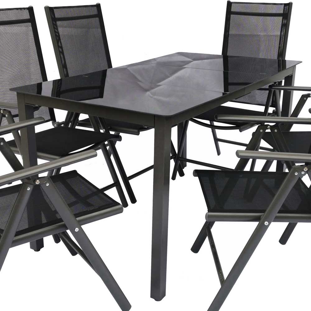 Gartentisch Gruppe in modernem Design - Everest (siebenteilig)