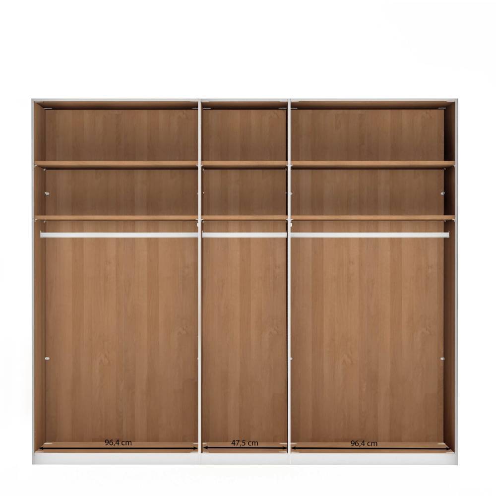 Glasfront-Kleiderschrank 236 cm hoch - Angelina