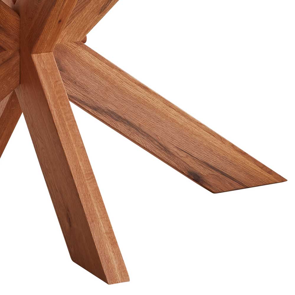 Holztisch mit Schweizer Kante in Braun - Yucio