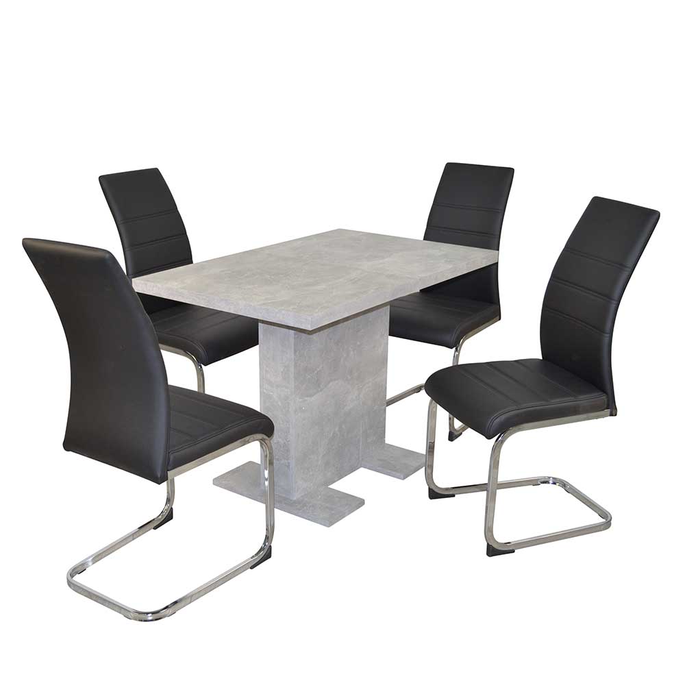 Säulentisch & Freischwinger Stühle - Sutarain (fünfteilig)