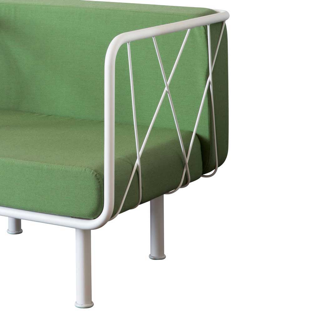 Retro Style Sessel in Grün Weiß - Udom