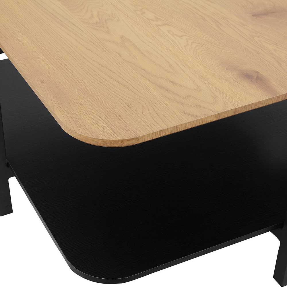 Sofatisch in Eiche mit Schwarz - Mesmaria