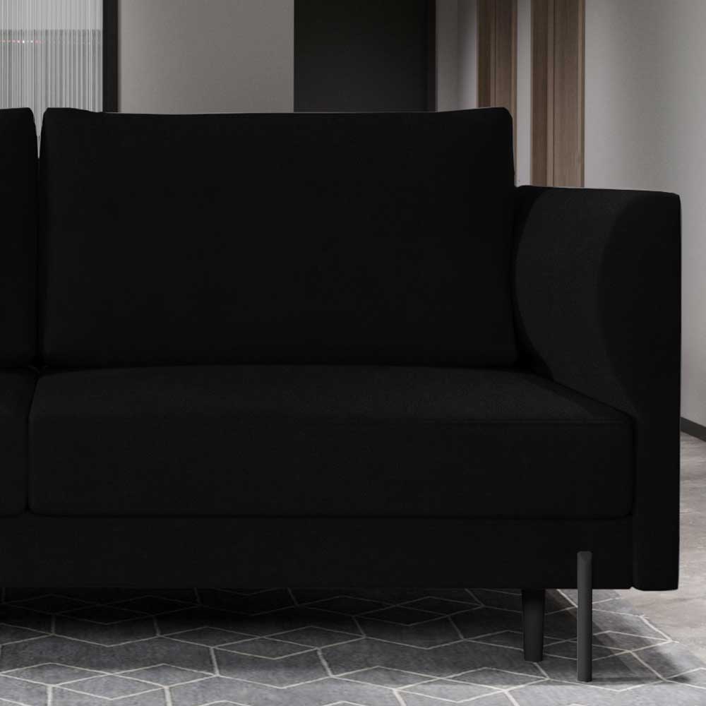 Samt Schlafcouch in Schwarz - Sabadella