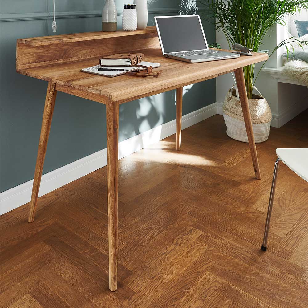 Schreibtisch mit Aufsatz & Schublade aus Holz - Garzone