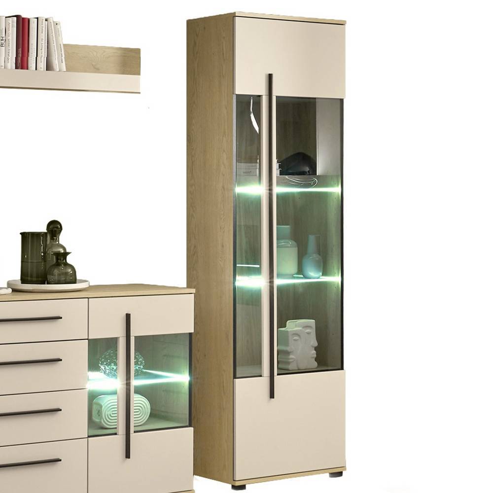Wohnraum Vitrinen und Wandboard Set - Raisa (vierteilig)