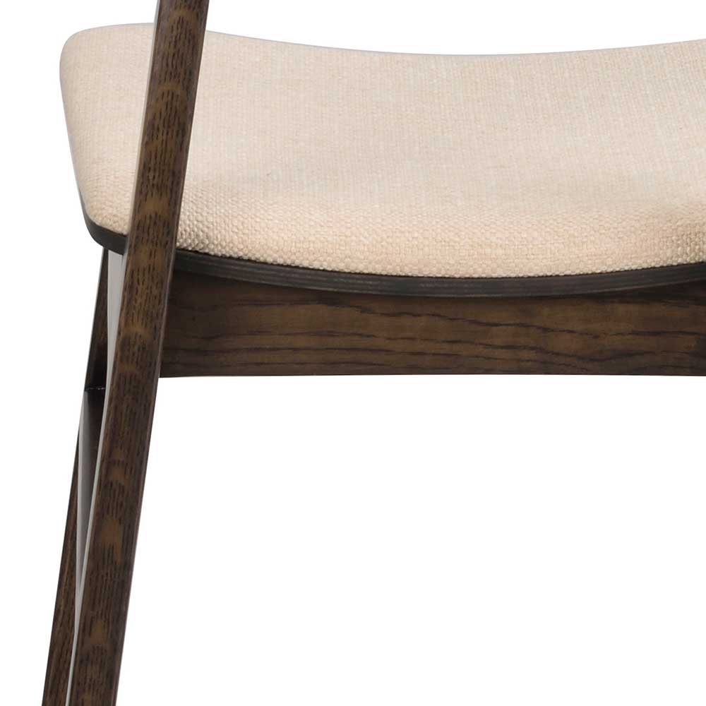 Holzstühle in Dunkelbraun & Beige - Viladeo (2er Set)