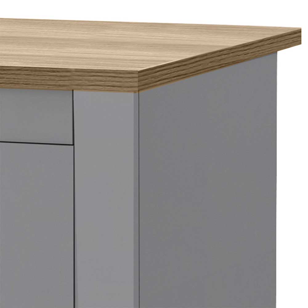 Scandi Chic Nachtkommode in Grau mit Eiche - Donia