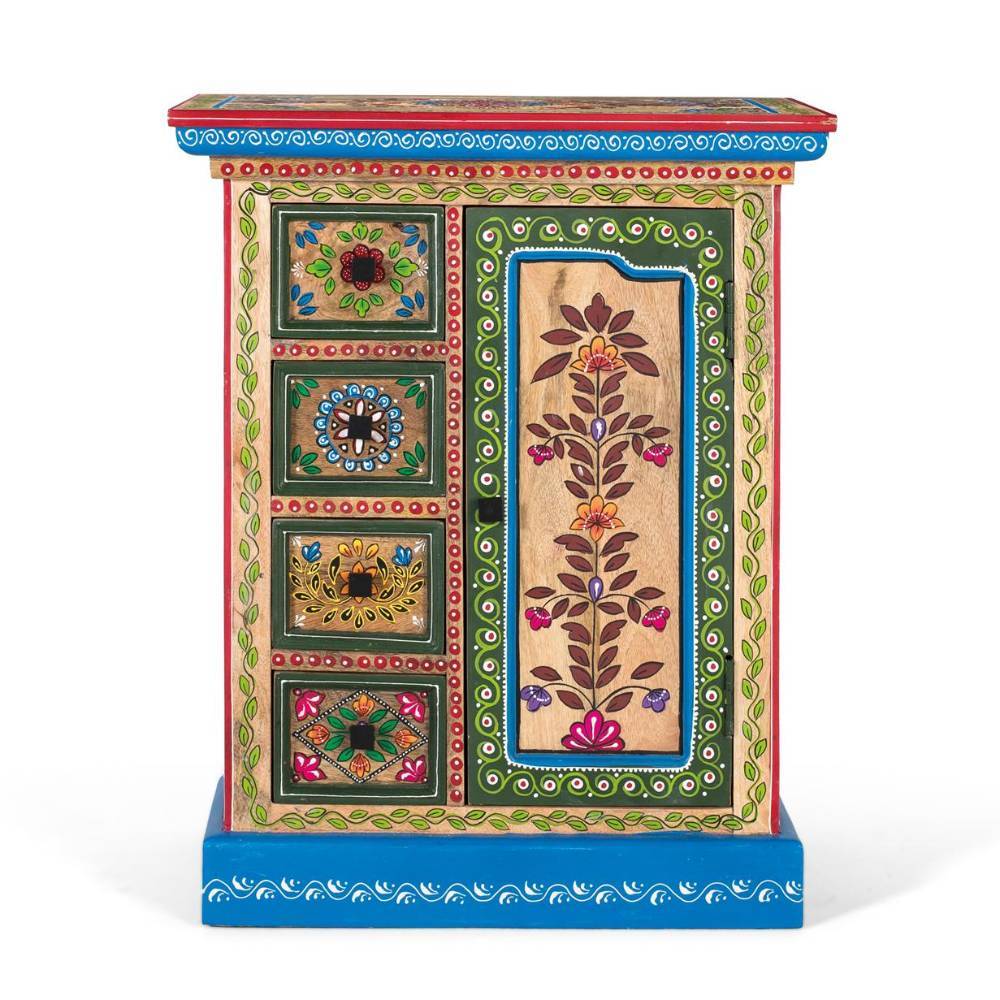 Bunte Kommode mit Blumen und Ranken - Uva