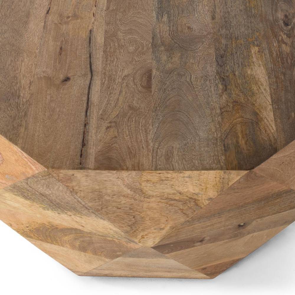 Massivholz Couchtisch in polygonem Design - Trokey