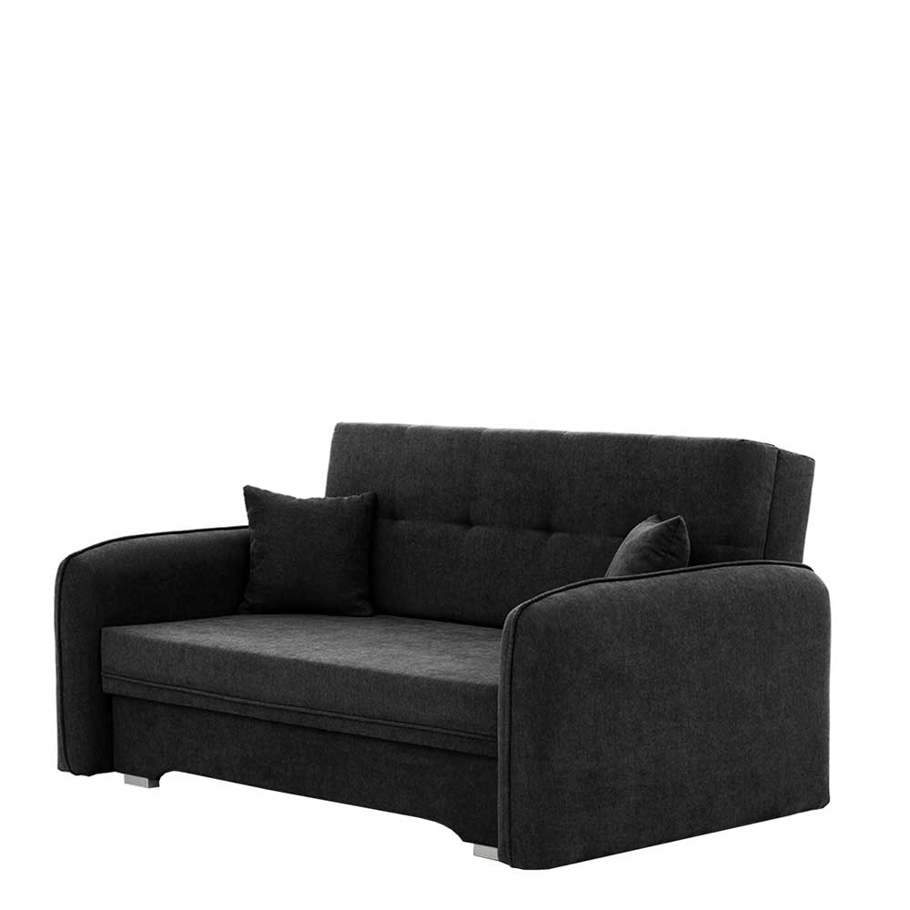 Klappcouch in Schwarz Veloursbezug - Yangu