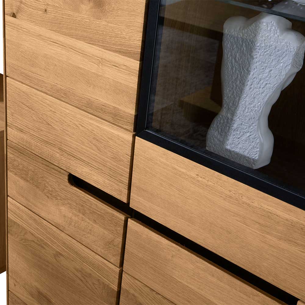 102x197x42 Wohnzimmerschrank mit Glas - 4-türig - Sennya