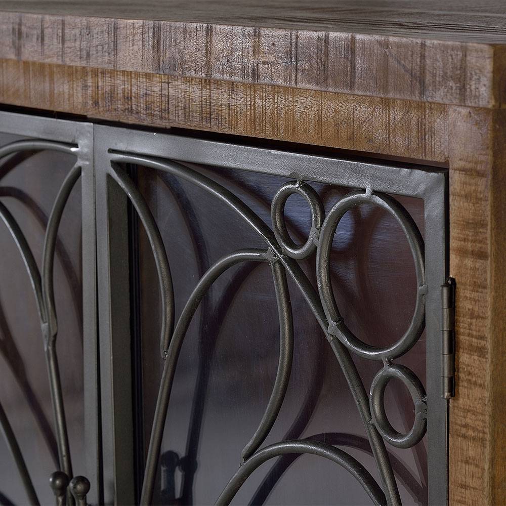 Design Highboard mit Glas Metalltüren - Everton