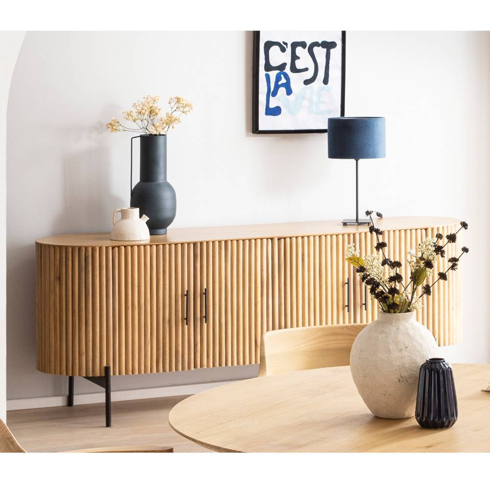 Mangoholz Sideboard in Lamellenoptik - Dorian