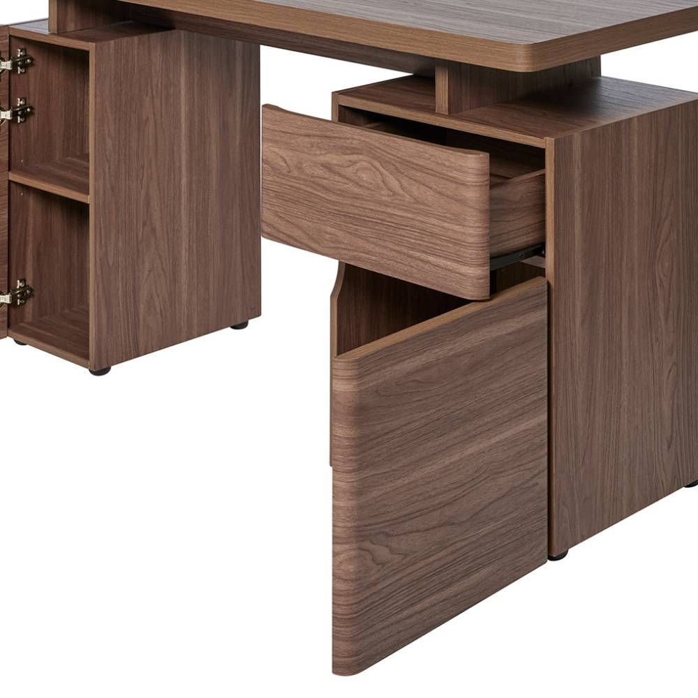 Design-Schreibtisch in Walnuss Holzoptik - Wake