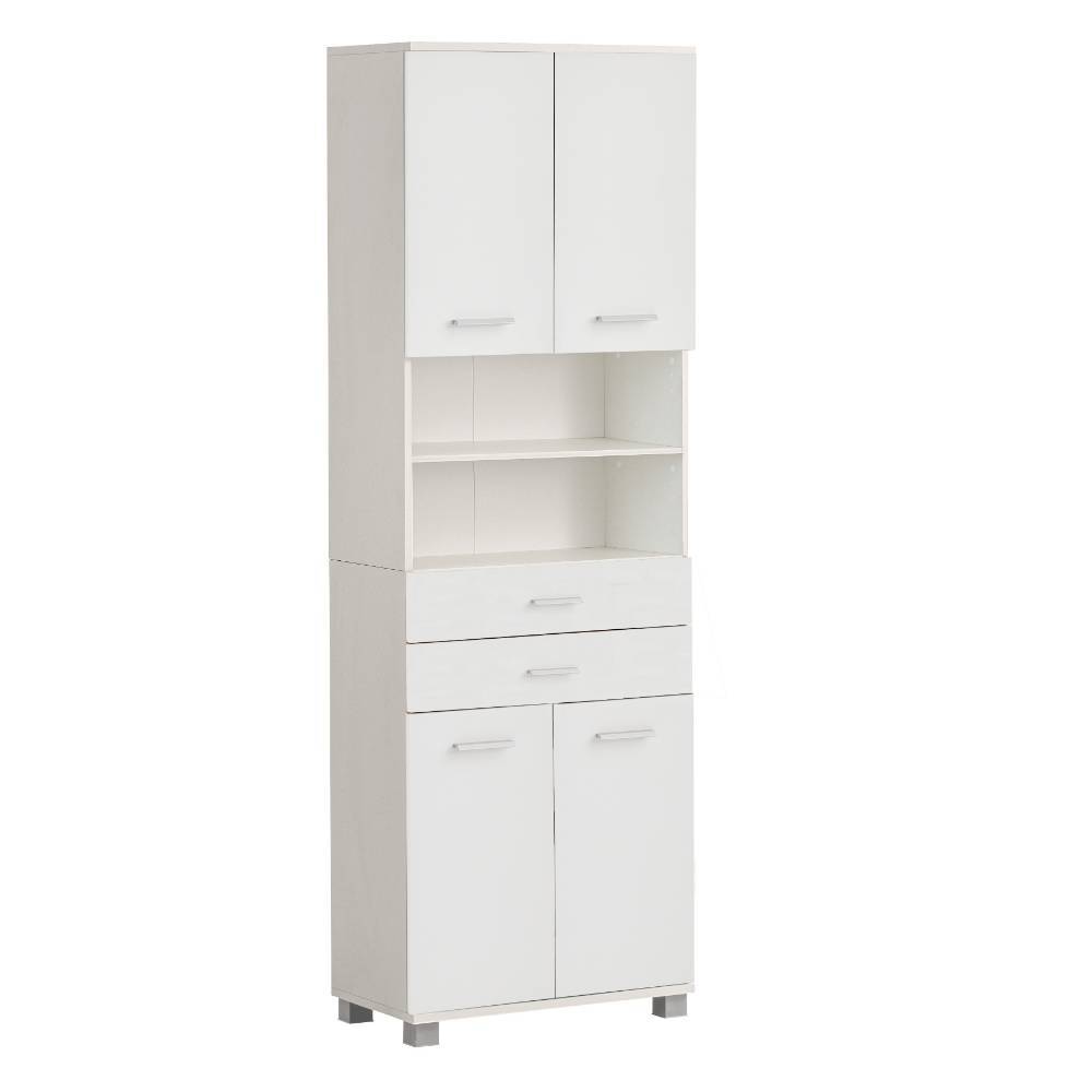 60 cm breiter Bad Hochschrank in Mattweiß - Hectoss